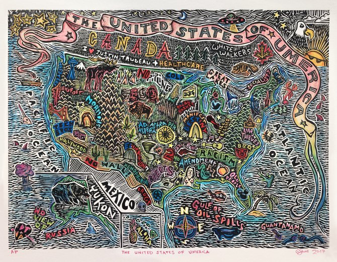 maps greg stone prints united states map photo collage